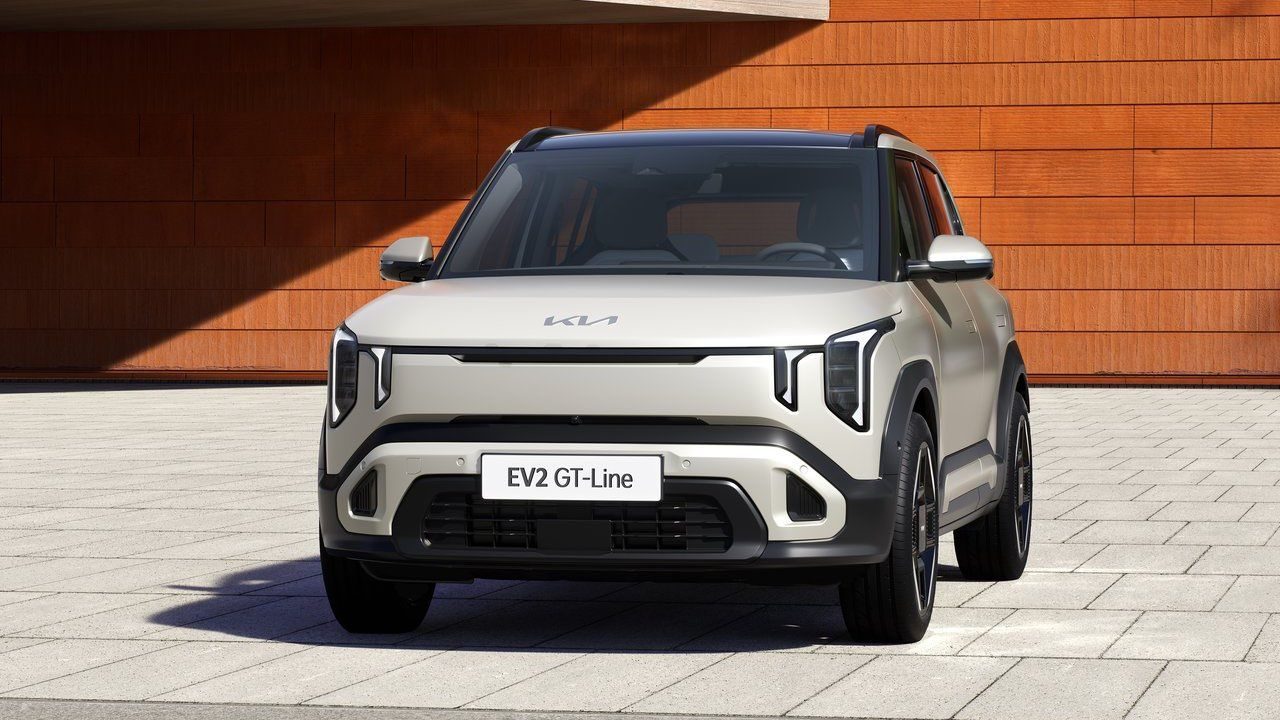 Kia EV2, vista tres cuartos delantera